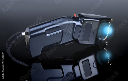 Electroshock black for defense against attack on a different background