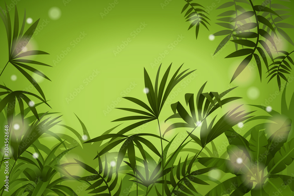 Obraz premium Game landscape with tropical jungle scene. Background vector illustration.