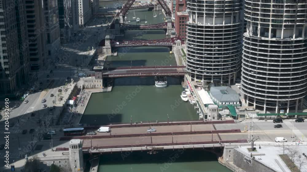Chicago Bridge Lift Sequence Main Stem 4k Chicago Bridge Lift Sequence Main Stem 4k