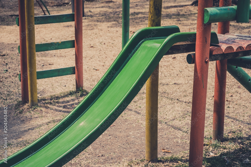 slide on playground - old outdoor playground detail