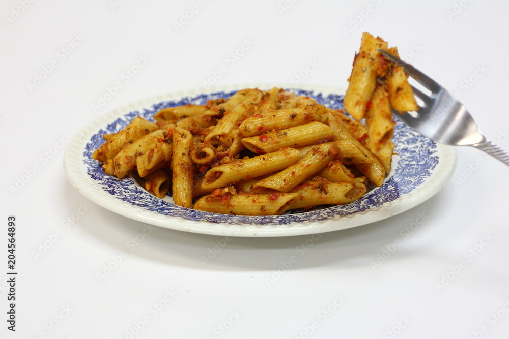penne pasta with tomato sauce and parmesan penne pasta with tomato sauce and parmesan