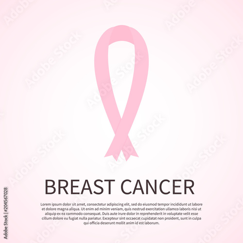 Breast cancer awareness icon. Pink ribbon vector illustration. Symbol of women's healthcare. Medical concept. Design template for banners, websites, apps, social media etc.