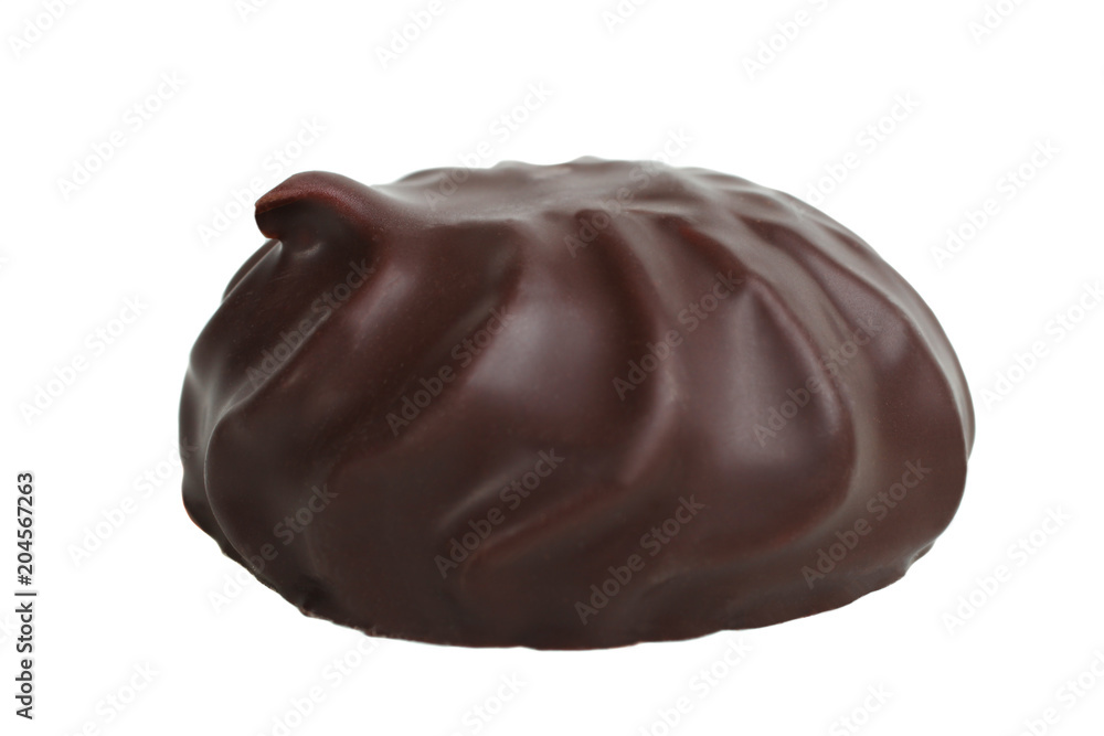 One marshmallow in chocolate One marshmallow in chocolate