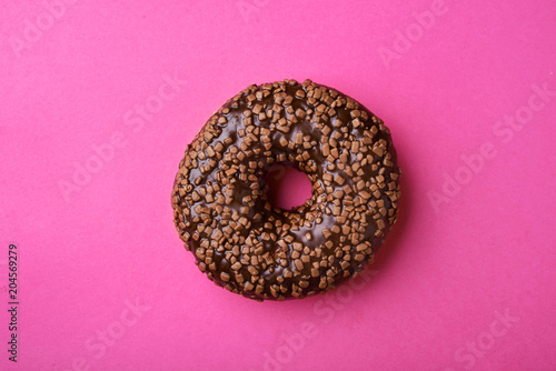  chocolate donut with sprinkles