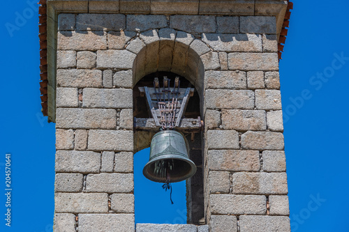 Old church bell tower of Castilla la Mancha. Spain.