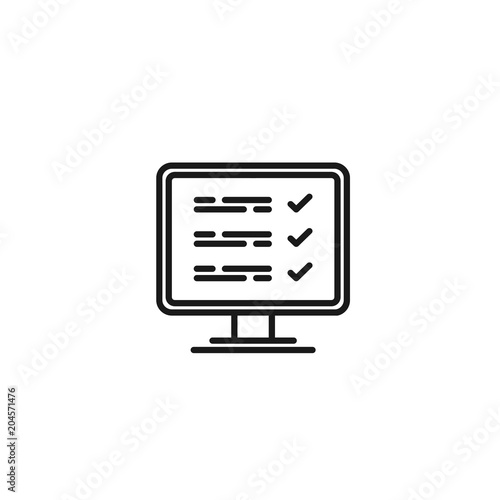 Computer List Check Vector Icon