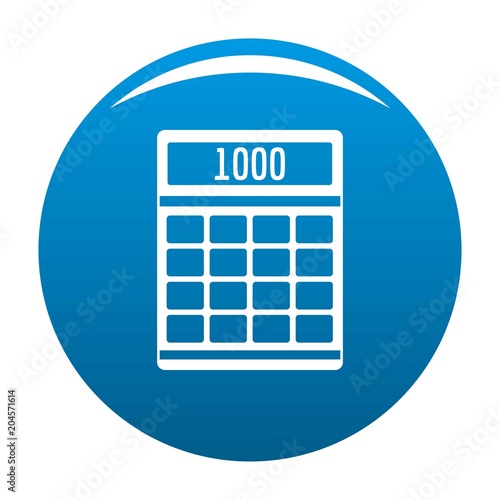 Tax calculator icon. Simple illustration of tax calculator vector icon for any design blue