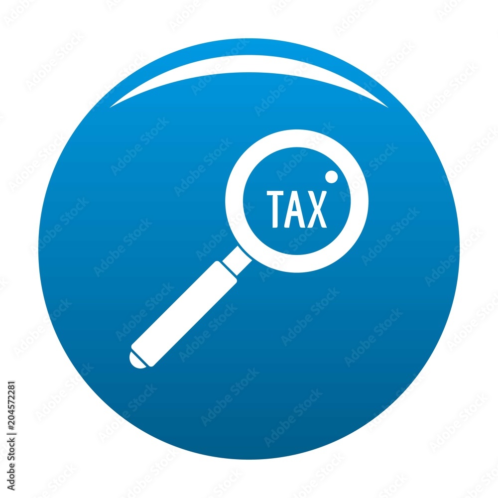 Look at tax icon. Simple illustration of look at tax vector icon for any design blue Look at tax icon. Simple illustration of look at tax vector icon for any design blue