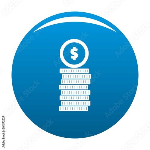 Coin icon. Simple illustration of coin vector icon for any design blue