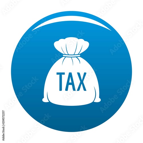 Money bag icon. Simple illustration of money bag vector icon for any design blue