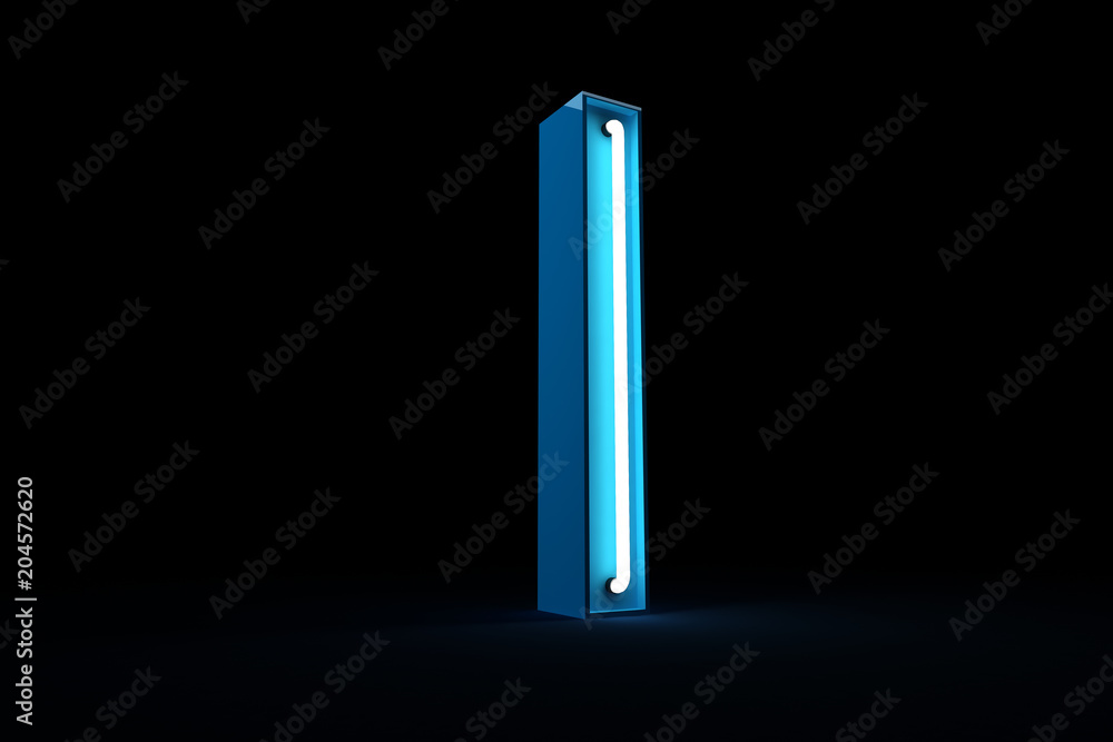 Neon light alphabet 3d rendering Neon light alphabet 3d rendering