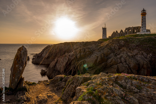 Sonnenuntergang am Phare de la pointe Saint Mathieu