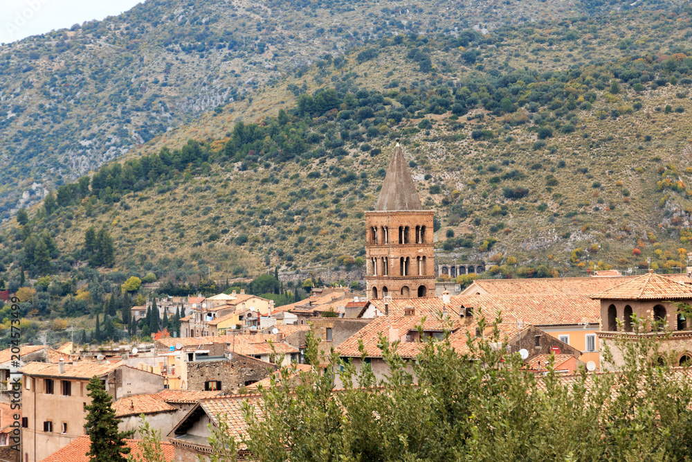 Italy, Central Italy, Lazio . View of Tivoli from Villa d'Este.