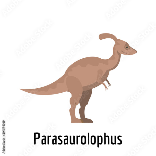 Parasaurolophus icon. Flat illustration of parasaurolophus vector icon for web.