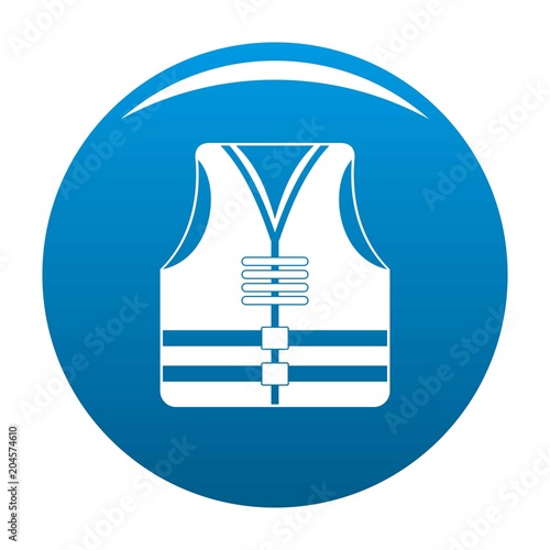 Rescue vest icon. Simple illustration of rescue vest vector icon for any design blue