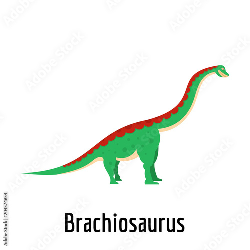 Brachiosaurus icon. Flat illustration of brachiosaurus vector icon for web.