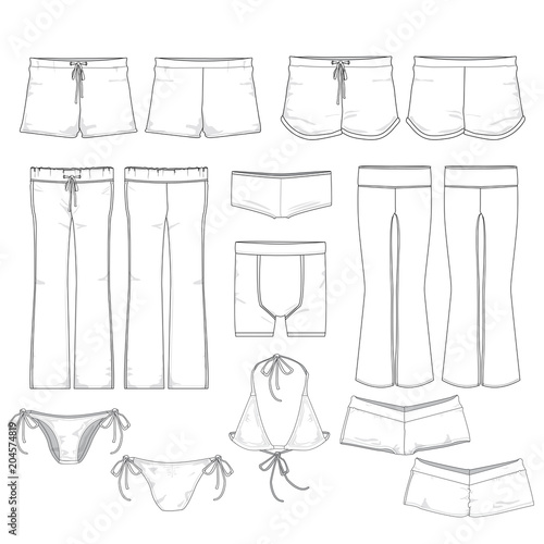 Vector template for Women's bottoms and Swim wear