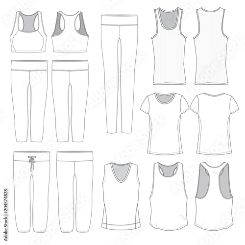 Vector template for Women's Work out Clothing