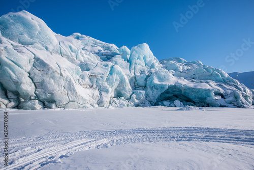  norway landscape nature of the glacier mountain of Spitsbergen Longyearbyen  Svalbard   arctic winter  polar sunshine day  sky © bublik_polina