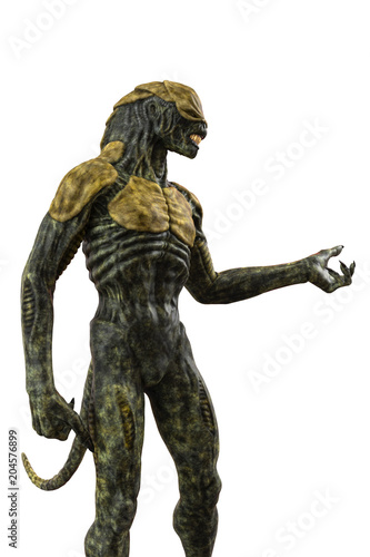 Canvastavla reptilian king from space