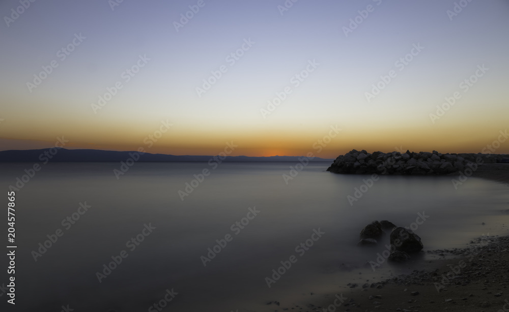 Croatian sunset in Podgora, Makarska Riviera, Dalmatia, Croatia Croatian sunset in Podgora, Makarska Riviera, Dalmatia, Croatia