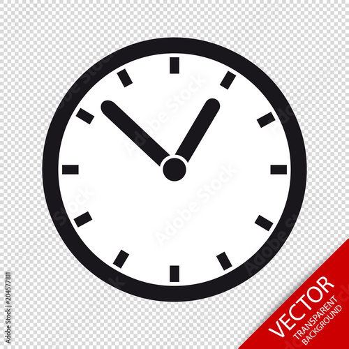 Clock - Editable Vector Icon - Isolated On Transparent Background