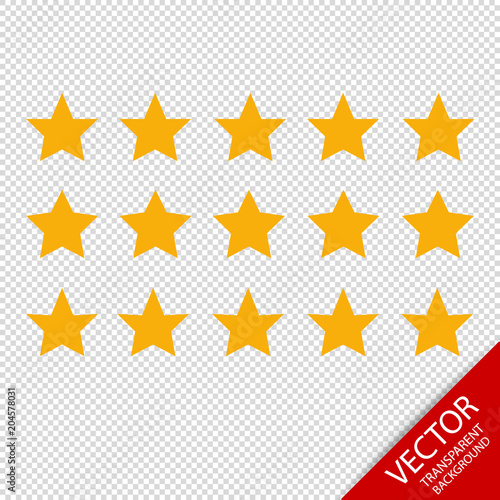 Product Rating Stars - Different Vector Icons - Isolated On Transparent Background