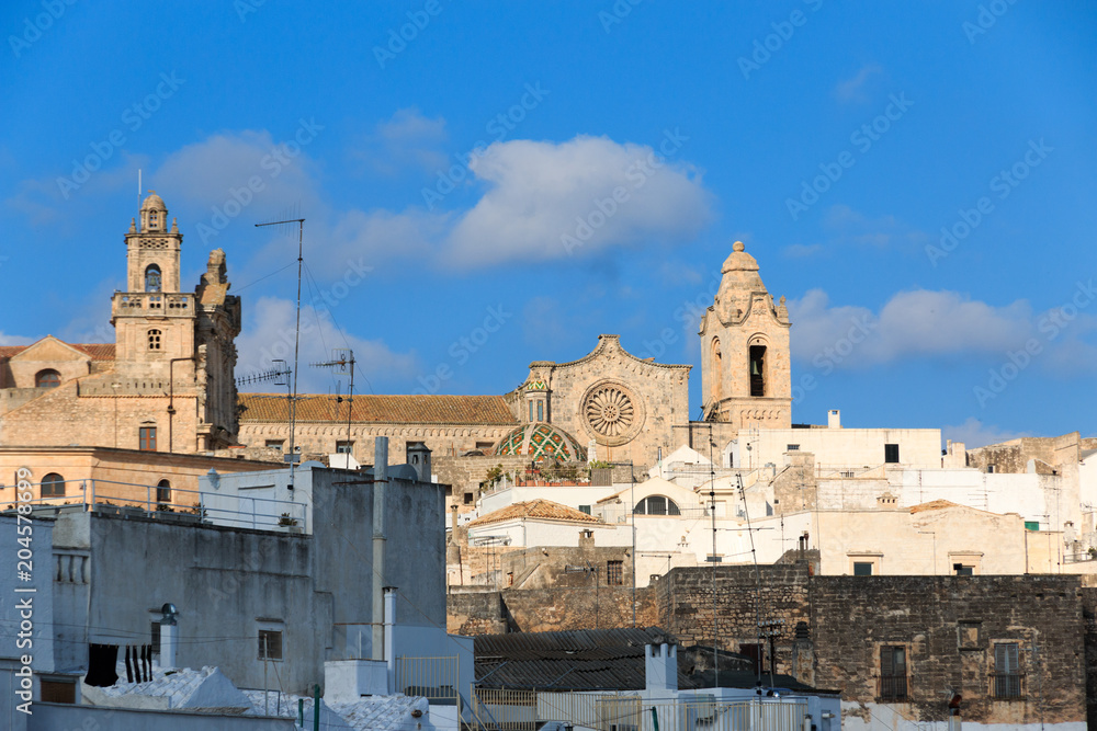 Italy, SE Italy, Ostuni. Stone building, Cathedral Bell Tower, 
