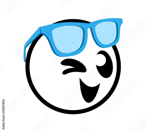 Face winking with glasses