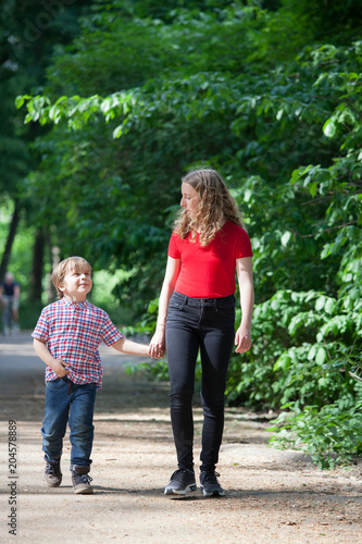 Brothers taking a walk in a park  © Aitor Diago