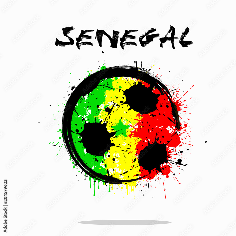 Flag of Senegal as an abstract soccer ball Flag of Senegal as an abstract soccer ball