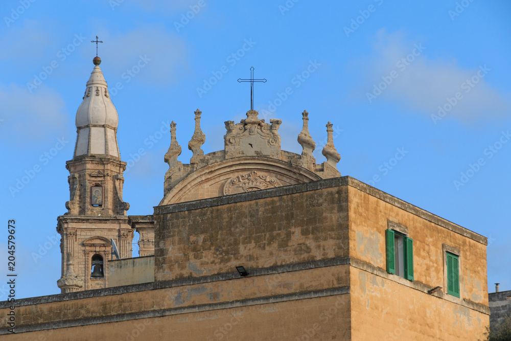 Italy, SE Italy,  province of Bari, region of Apulia, Monopoli.  Bell tower of cathedral.