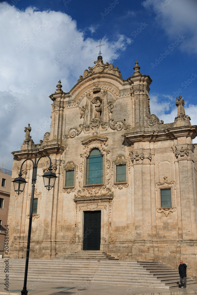 Italy, Southern Italy, Region of Basilicata, Province of Matera, Matera. The Church of St Francesco.