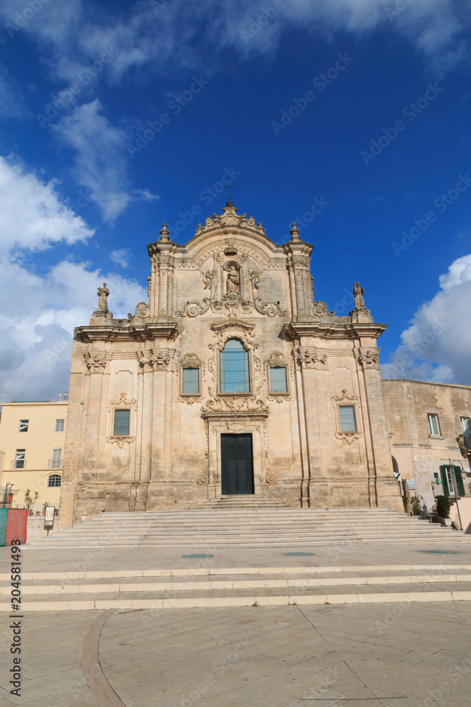 Italy, Southern Italy, Region of Basilicata, Province of Matera, Matera. The Church of St Francesco.
