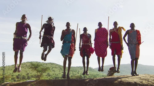 People performing a traditional jumping dance photo