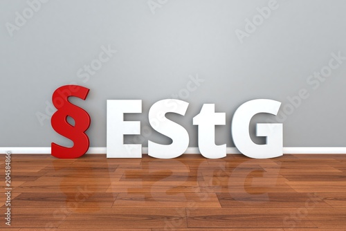 German Law EStG abbreviation for Income Tax Act 3d illustration photo