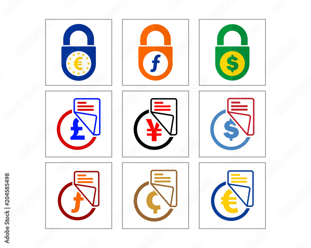 finance currency business economic economy image vector icon logo symbol set finance currency business economic economy image vector icon logo symbol set