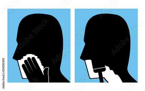 shaving man face icons