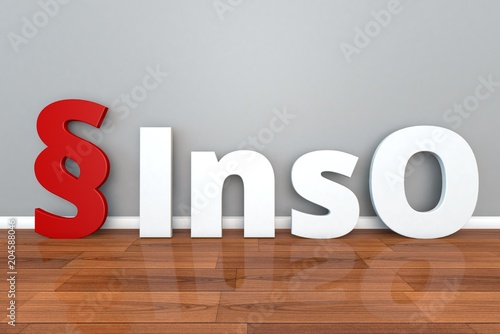 German Law InsO abbreviation for insolvency Act 3d illustration Insolvenzordnung photo