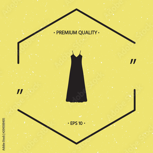 Long Dress, Evening dress, combination or nightie , the silhouette. Menu item in the web design