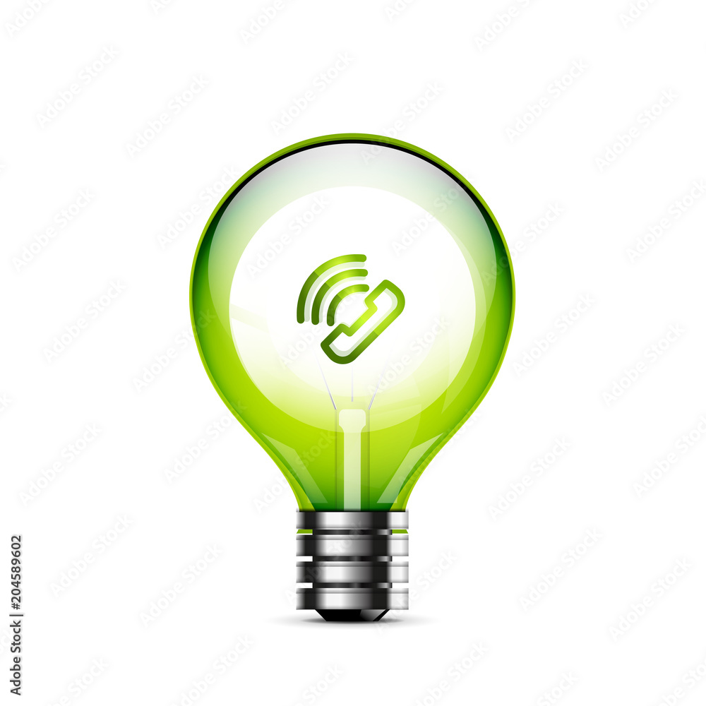 Phone button, call support idea, vector illustration