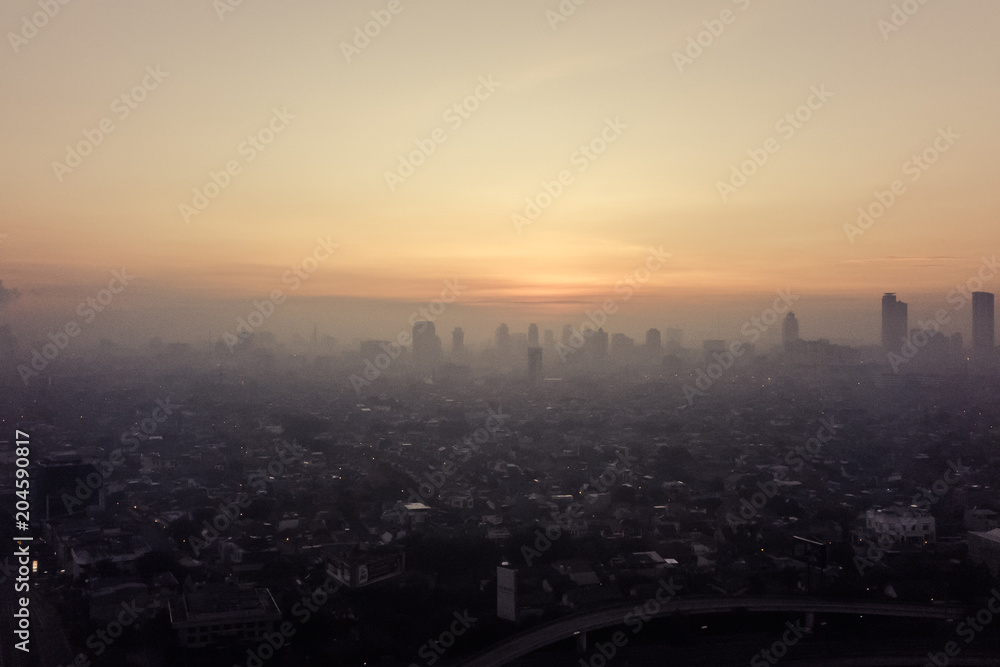 Sunset Behind Jakarta's Skyline