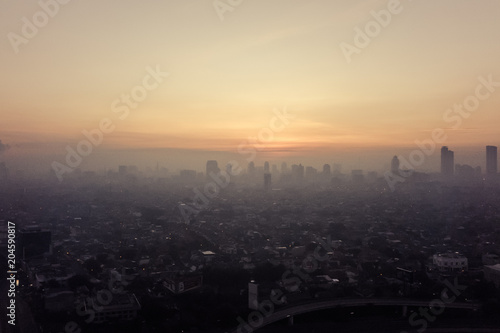 Sunset Behind Jakarta's Skyline