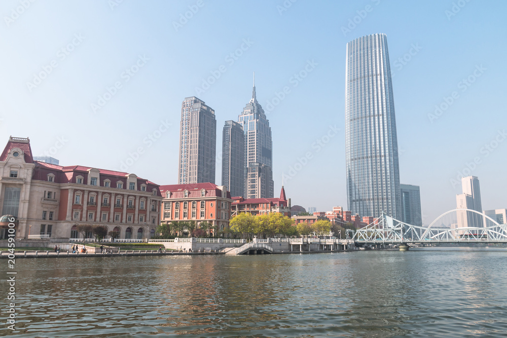 Obraz premium Pejzaż miejski Tianjin, Chiny