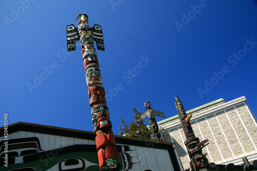 Totem Pole in Thunderbird Park, Victoria, BC, Canada photo