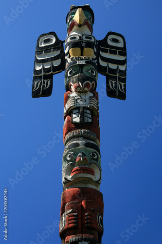 Totem Pole in Thunderbird Park, Victoria, BC, Canada