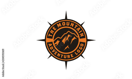 Mountain Outdoor Adventure Compass for Gear Badge Label Apparel logo design inspiration