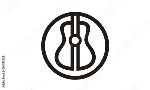 Simple Guitar Icon music Instrument logo design inspiration