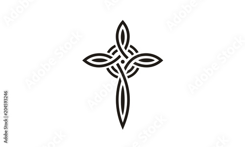 Knot Celtic Christian Catholic Jesus Cross logo design inspiration