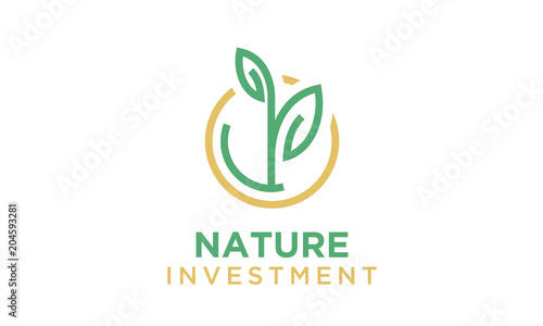 Coin Leaf for Investment Economy Financial Growth logo design